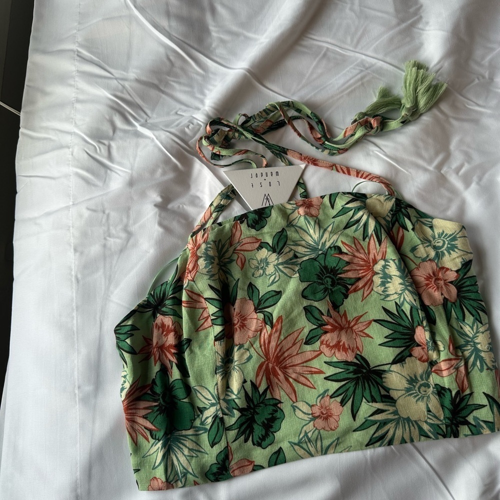 Lost + Wander Floral Camisole - Green and Pink - Picture 4 of 9
